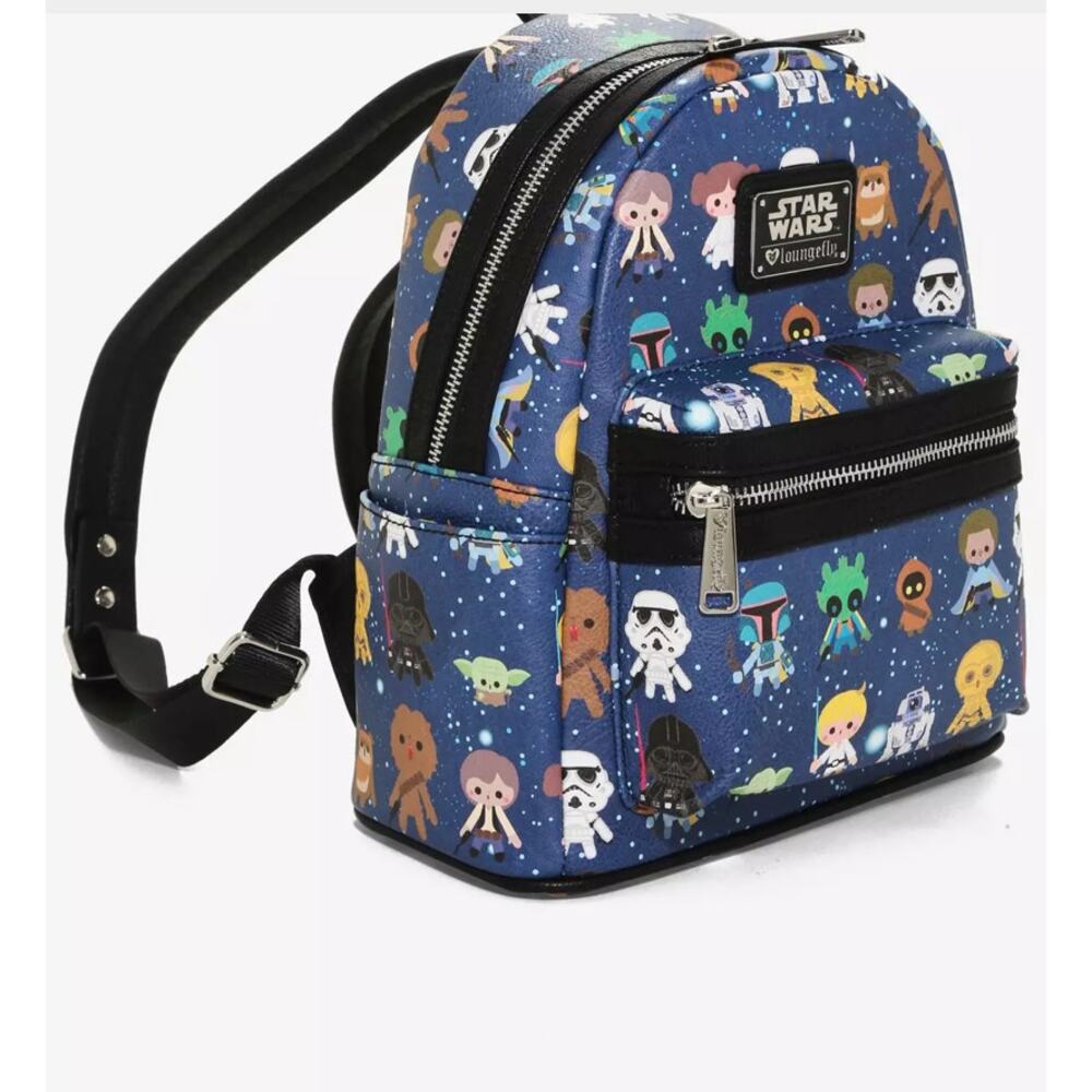 Disney Parks Star Wars Lounge fly SChibi Characters Cute Mini Backpack Like New - Picture 2 of 10